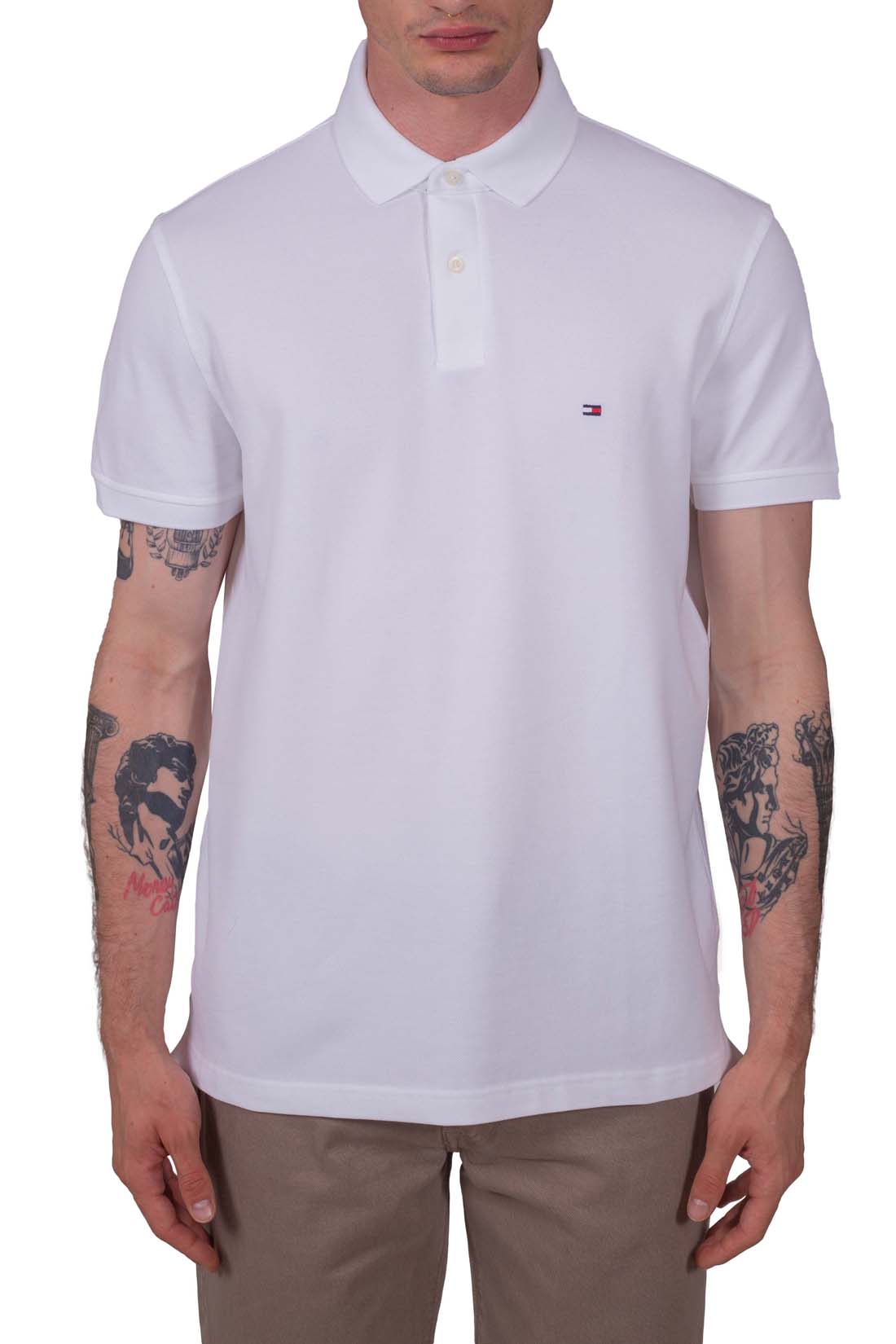 TOMMY HILFIGER - Men's regular polo shirt with side slits  - Size S-13