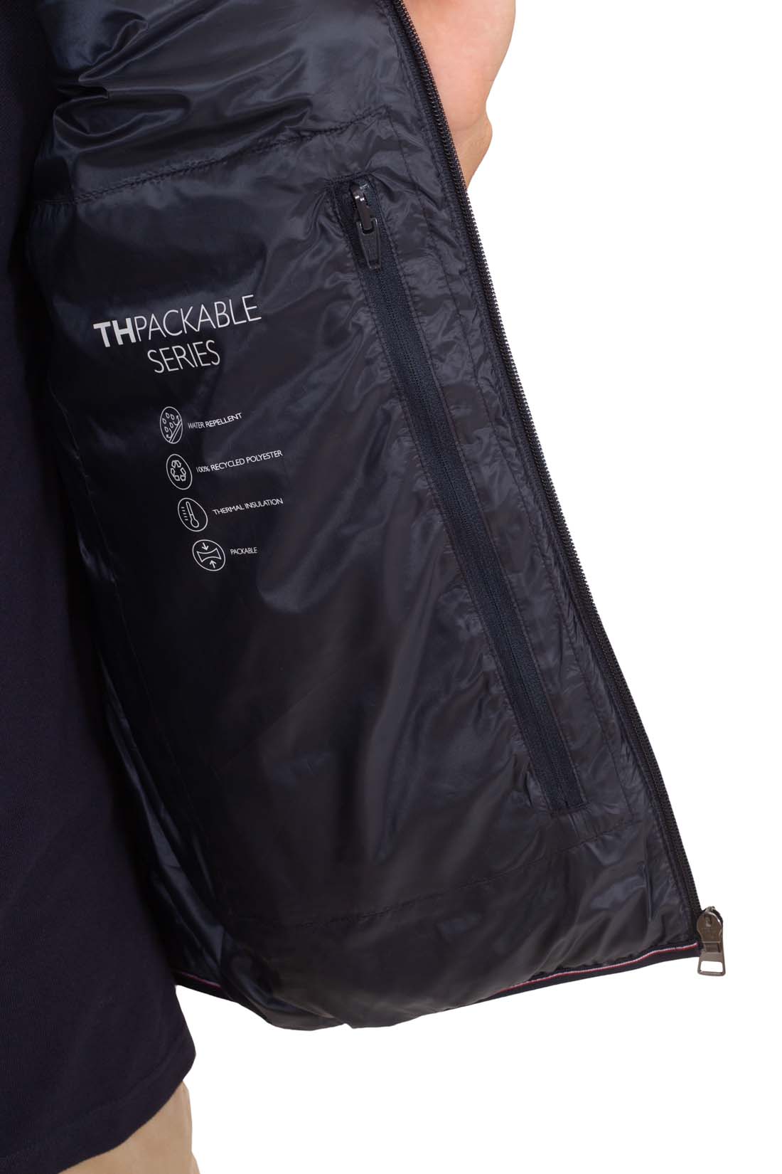 TOMMY HILFIGER - Men's foldable and water-repellent sleeveless down jacket - Size XXL-5