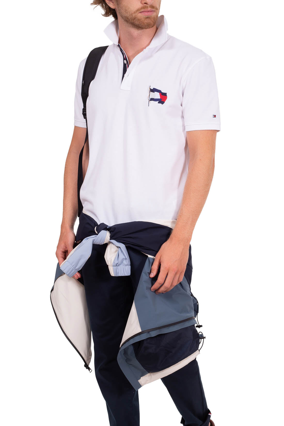 TOMMY HILFIGER - Men's wavy flag polo shirt-19