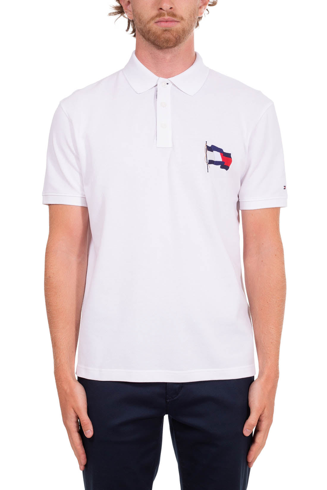 TOMMY HILFIGER - Men's wavy flag polo shirt-1