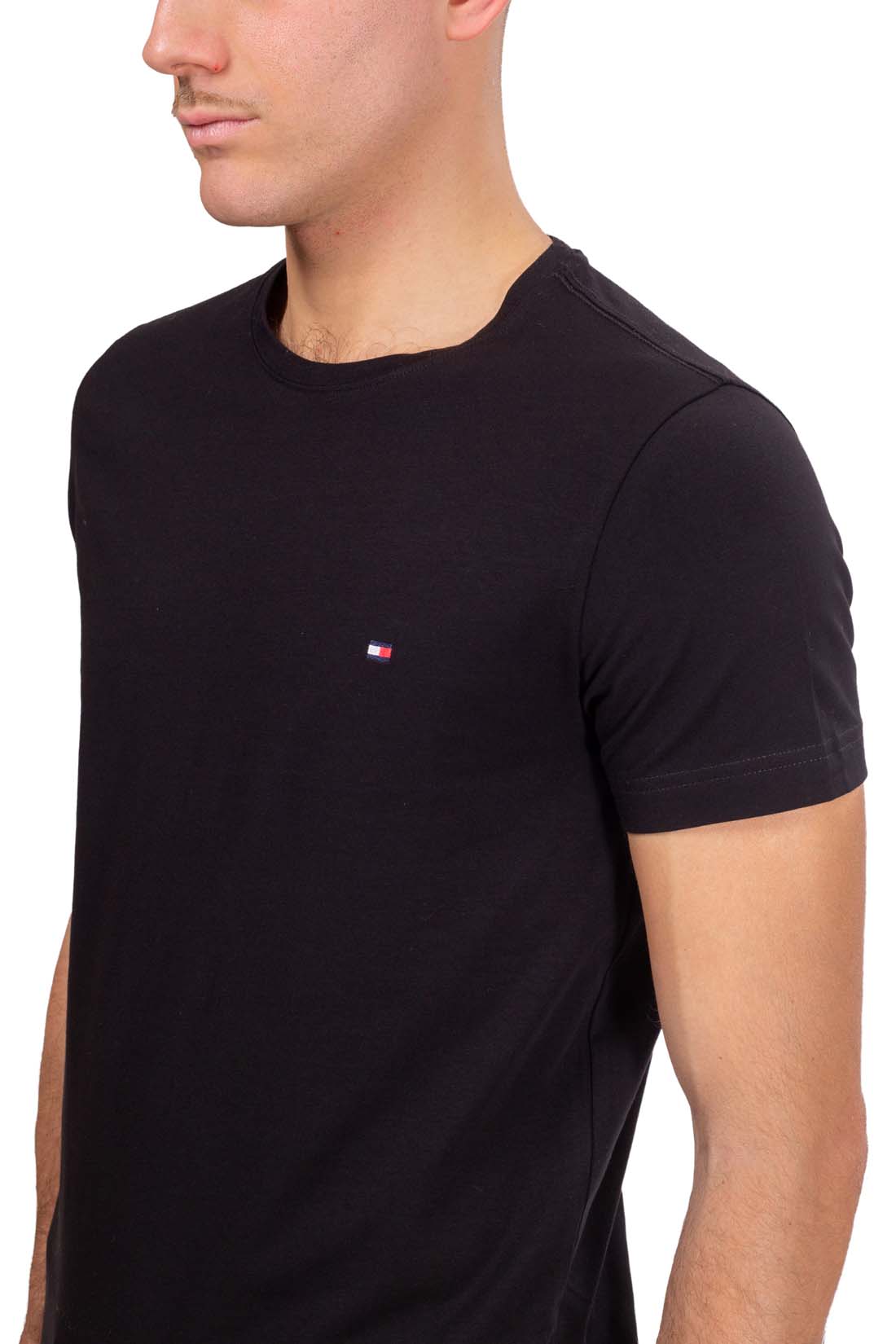TOMMY HILFIGER - Men's basic slim T-shirt with logo  - Size XXL