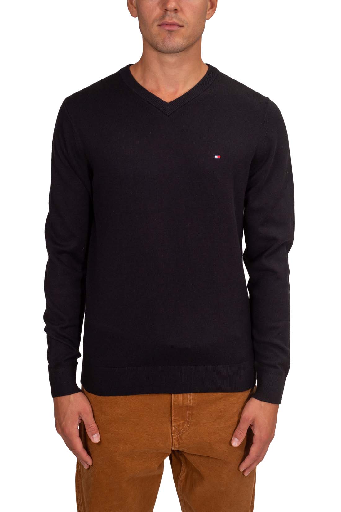 TOMMY HILFIGER - Men's cashmere blend sweater with v-neck  - Size XXL-25