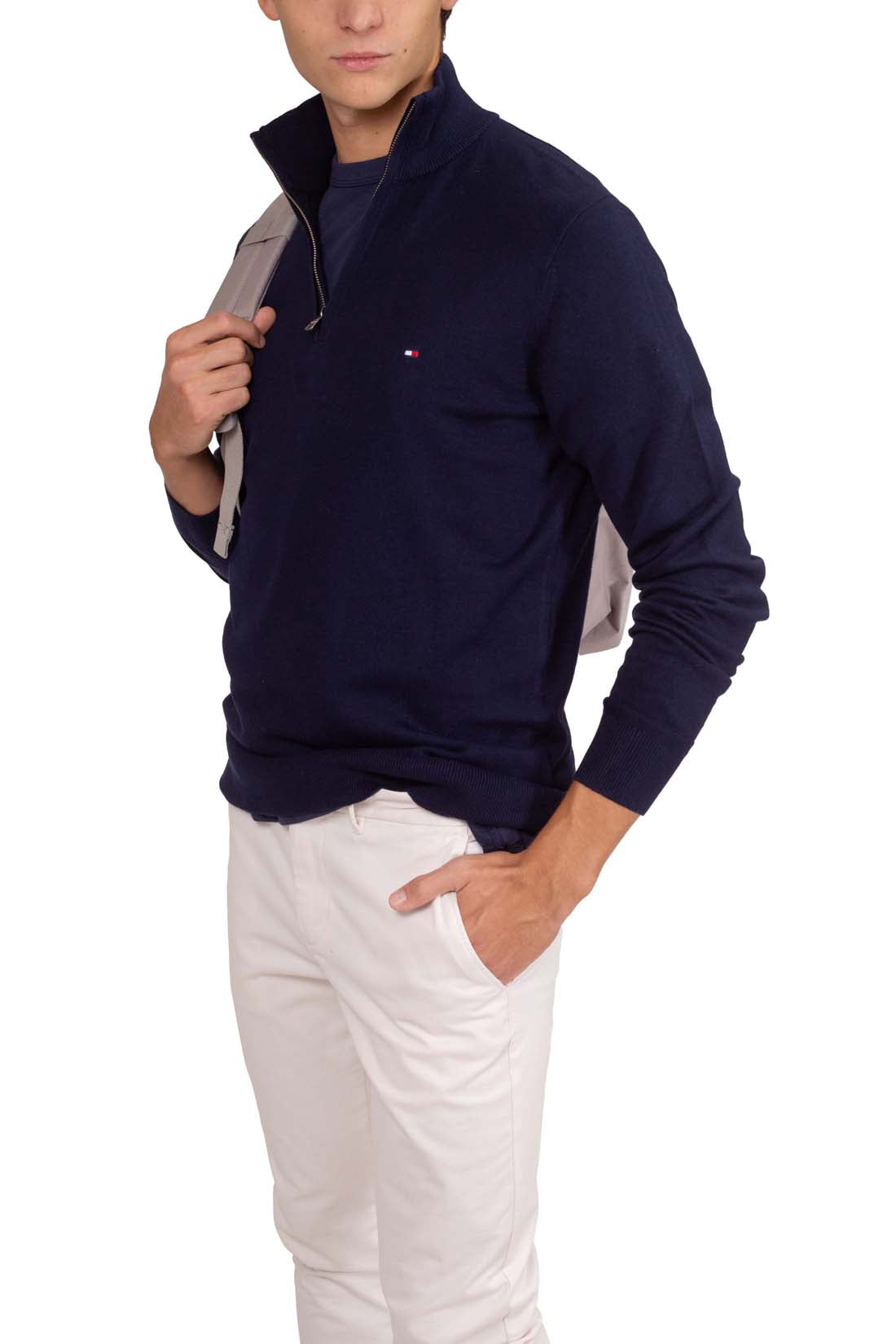 TOMMY HILFIGER - Men's cashmere blend sweater with zip  - Size XL-11