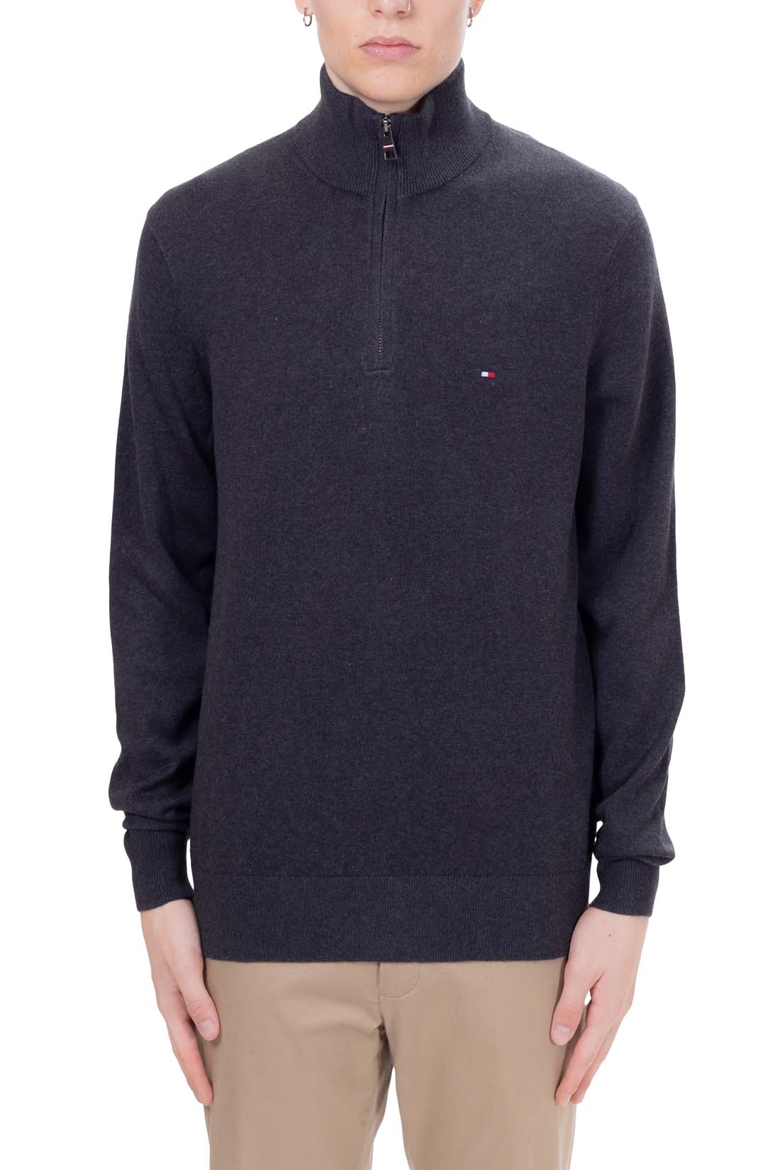 TOMMY HILFIGER - Men's cashmere blend sweater with zip-11