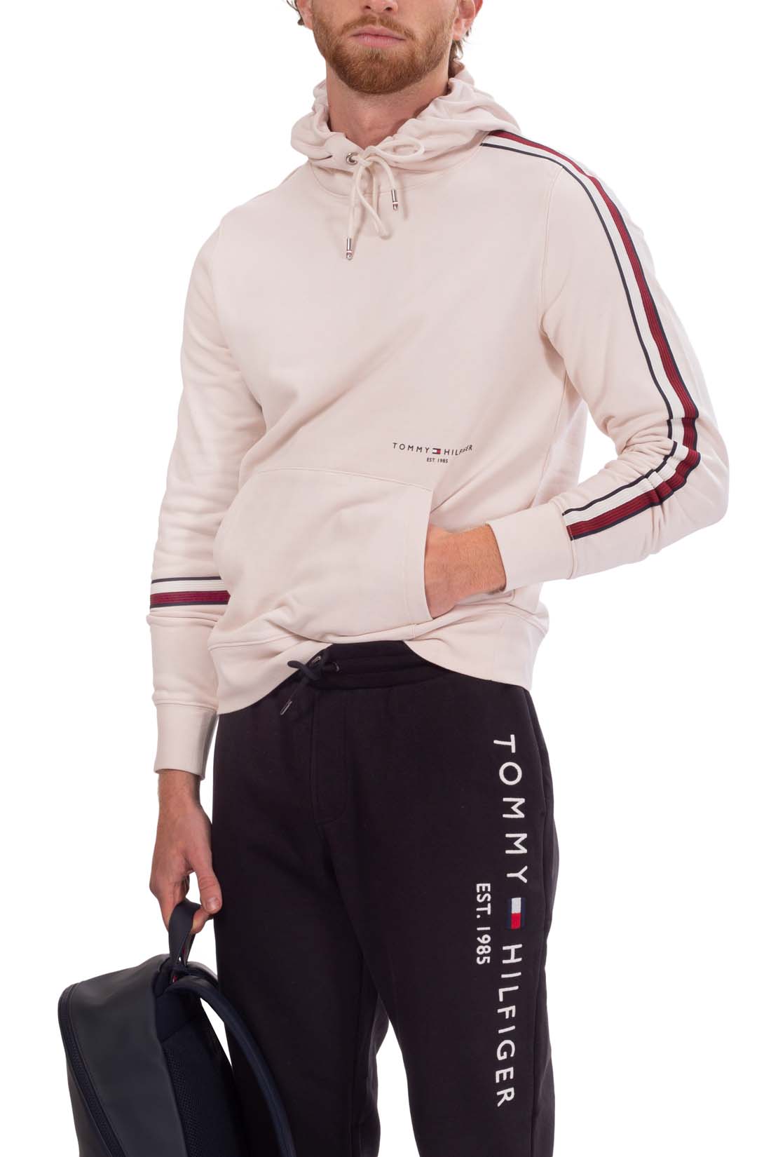 TOMMY HILFIGER - Men's hoodie with signature taping-3