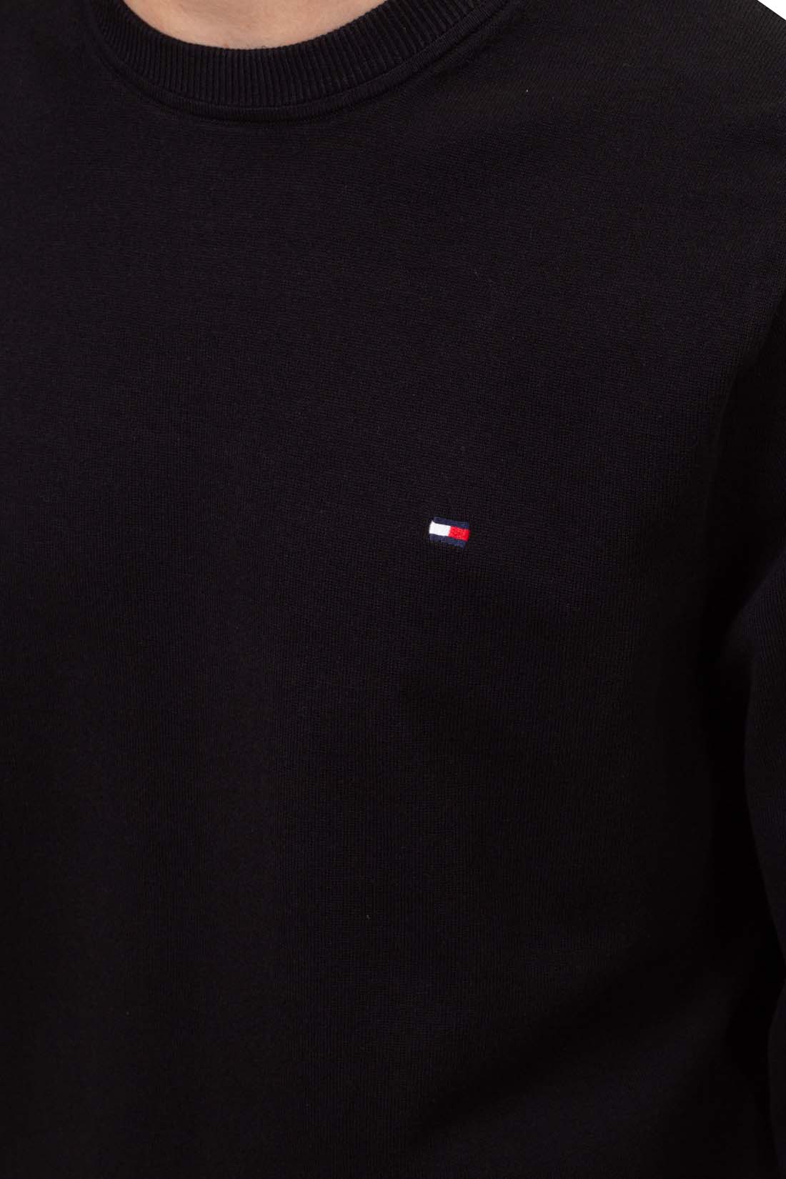 TOMMY HILFIGER - Men's basic regular pullover with flag embroidery  - Size L-0