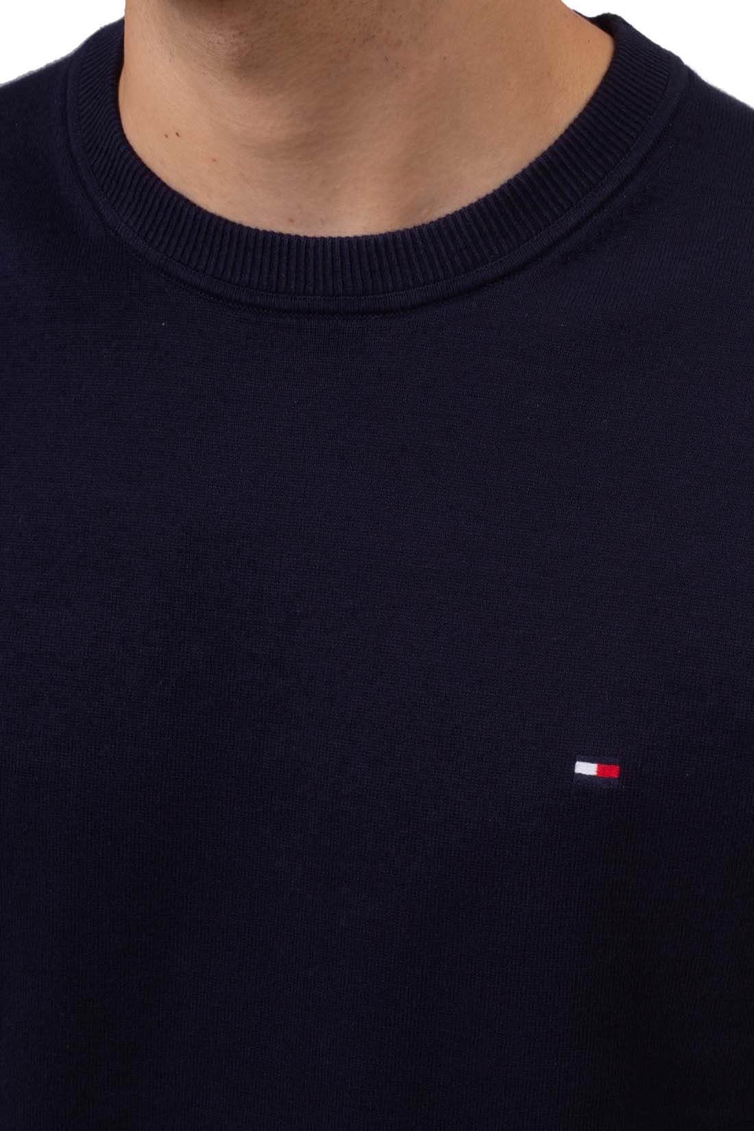 TOMMY HILFIGER - Men's basic regular pullover with flag embroidery  - Size L-4