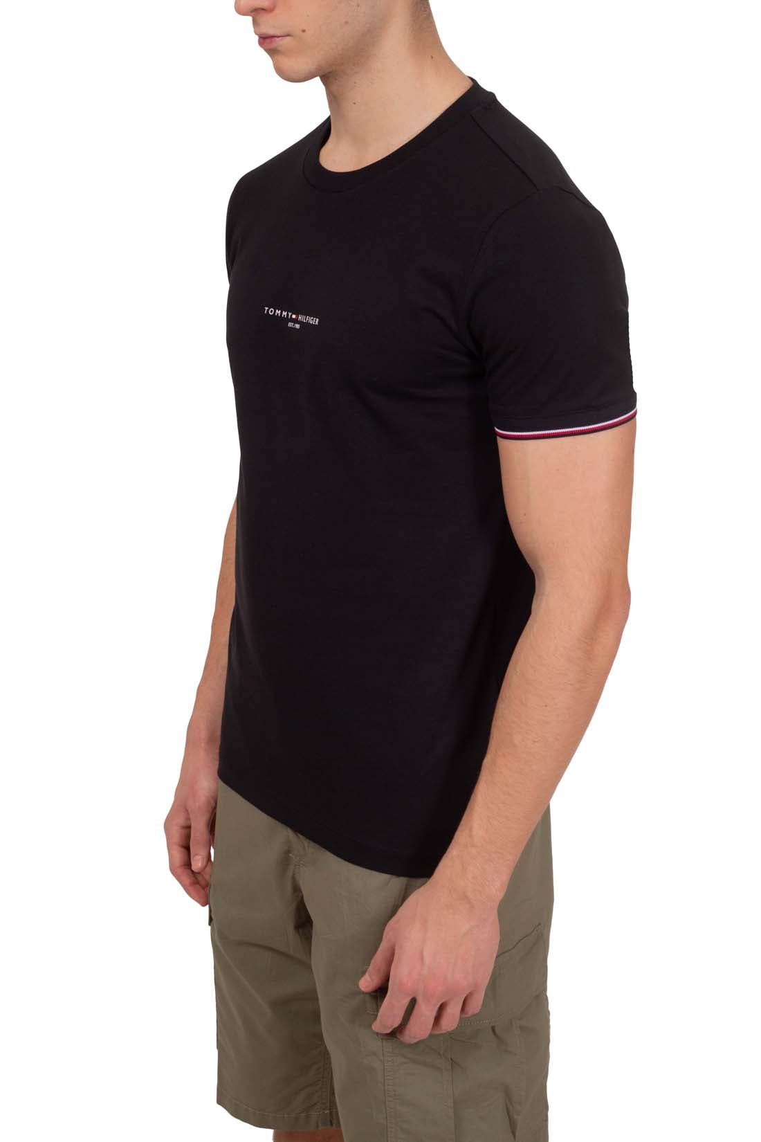 TOMMY HILFIGER - Men's slim T-shirt with signature details  - Size XXL-23
