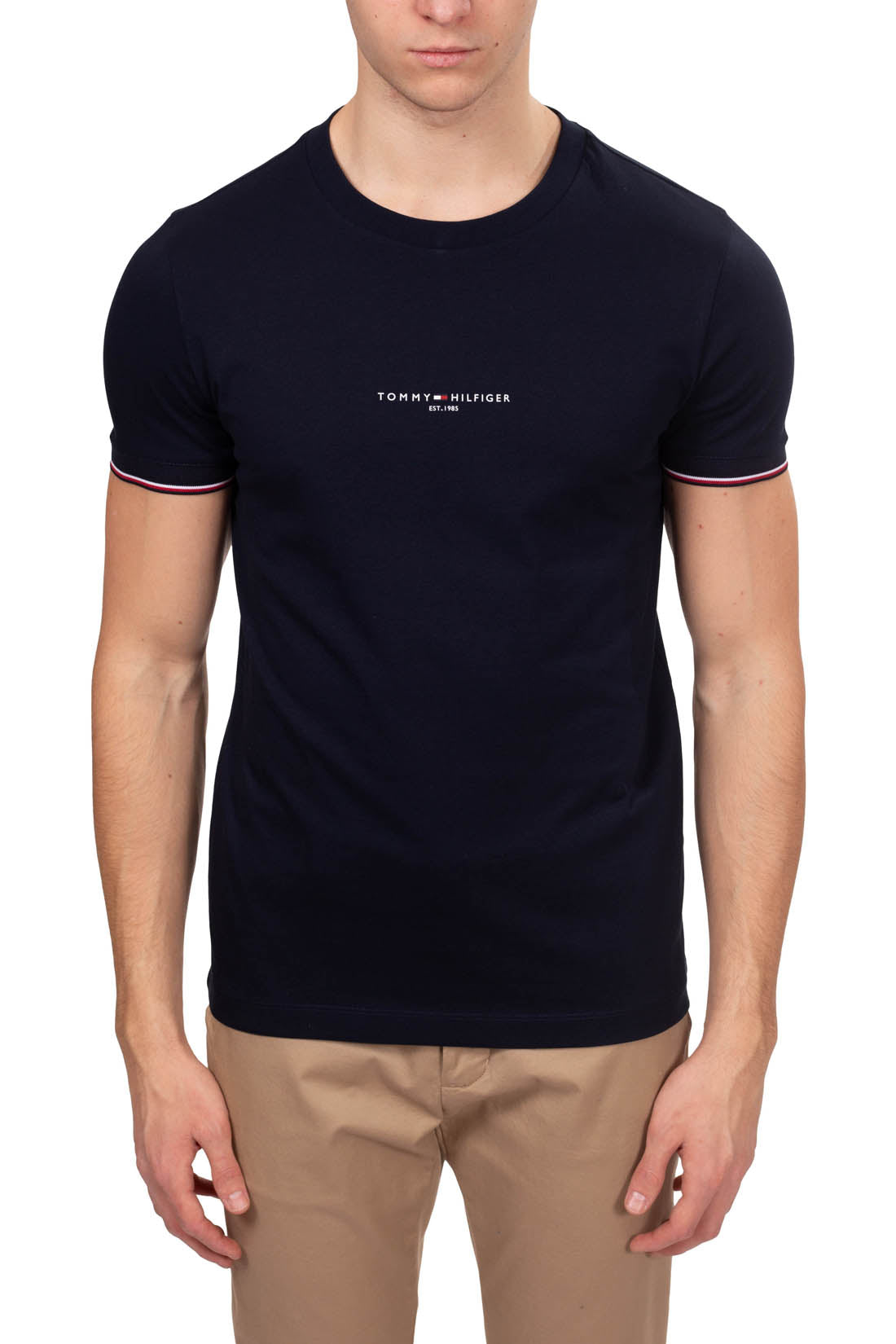 TOMMY HILFIGER - Men's slim T-shirt with signature details  - Size XXL-1