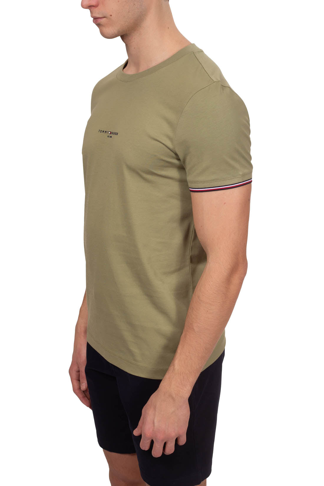 TOMMY HILFIGER - Men's slim T-shirt with signature details  - Size XXL-7