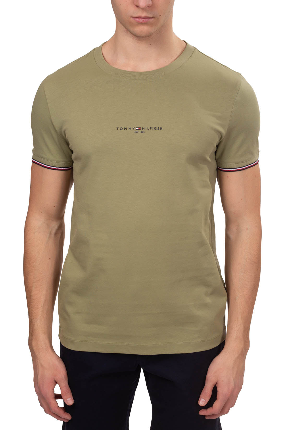TOMMY HILFIGER - Men's slim T-shirt with signature details  - Size XXL-9