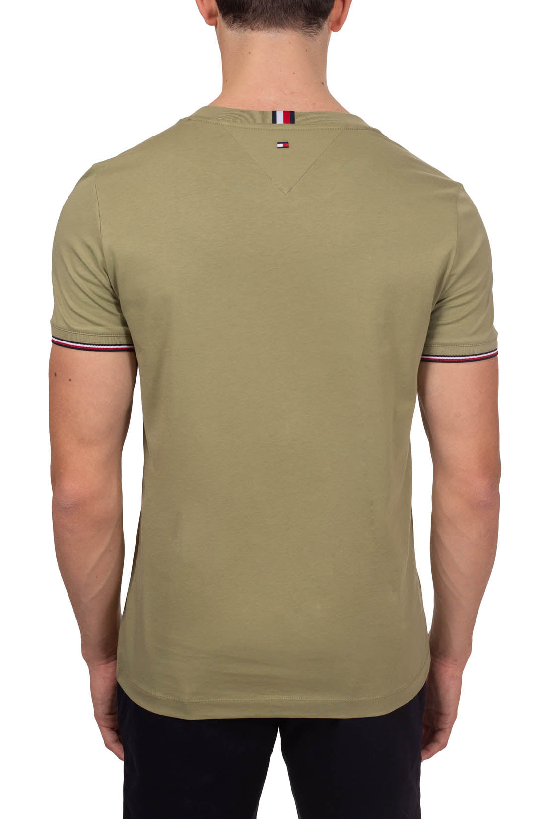TOMMY HILFIGER - Men's slim T-shirt with signature details  - Size XXL-10