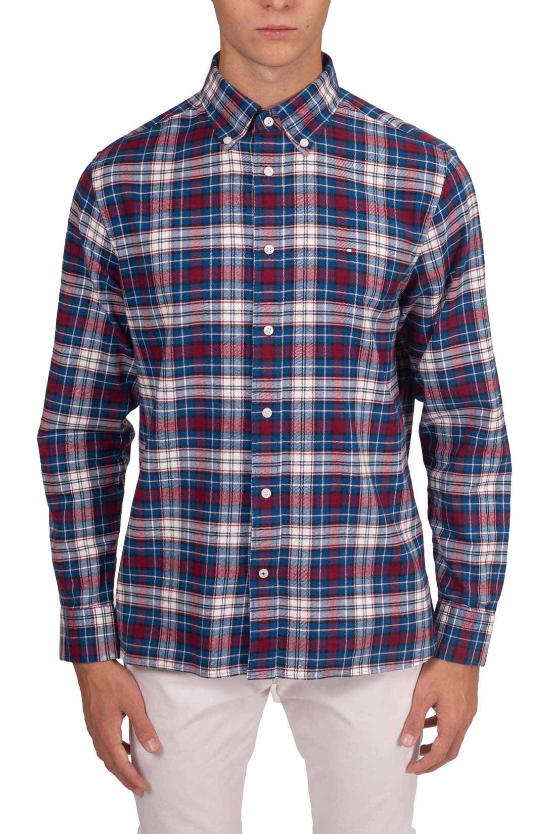 TOMMY HILFIGER - Men's regular tartan shirt  - Size L-1