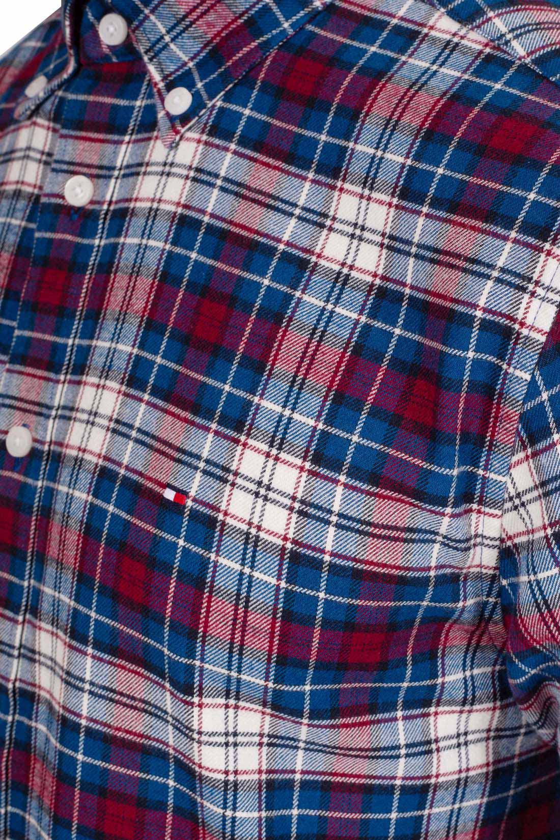 TOMMY HILFIGER - Men's regular tartan shirt  - Size L-0