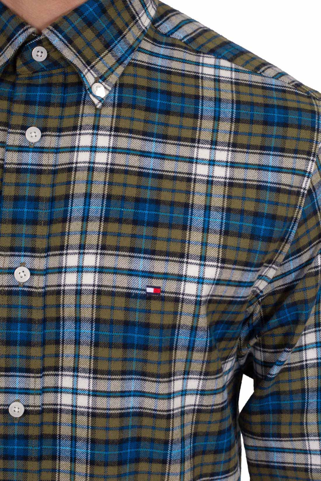 TOMMY HILFIGER - Men's regular tartan shirt  - Size L-4