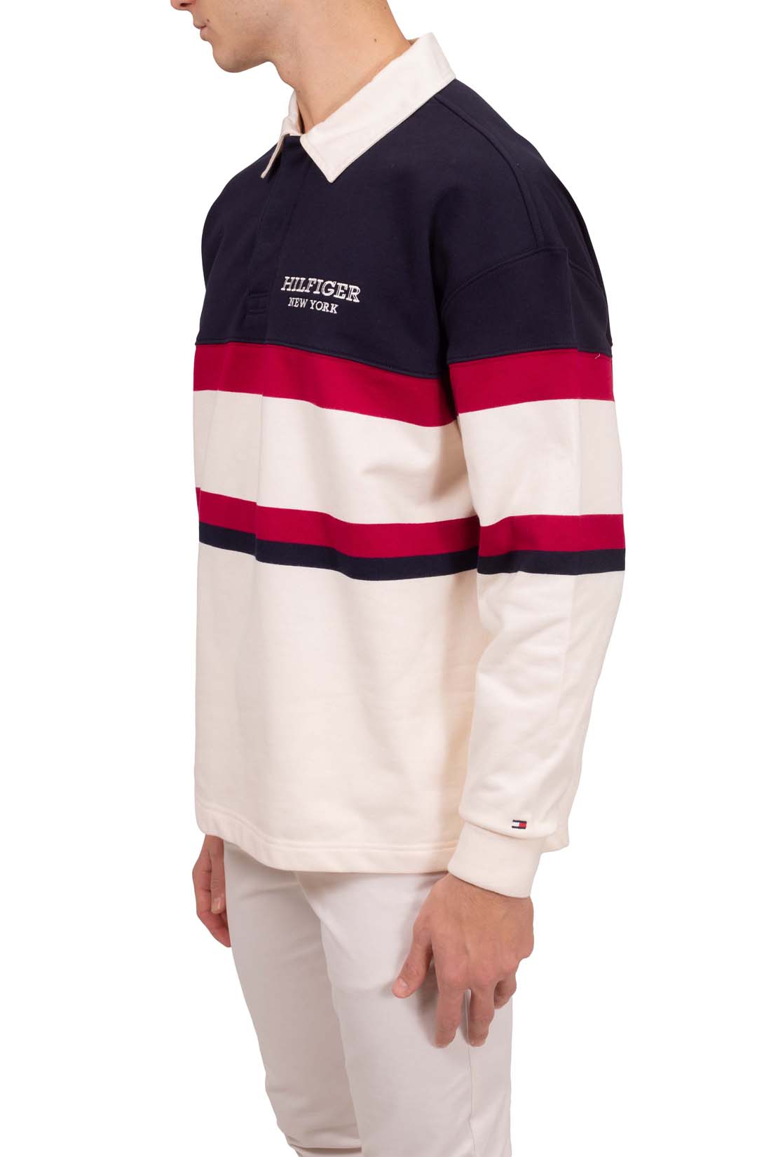 TOMMY HILFIGER - Men's relaxed sweatshirt with polo shirt design-15