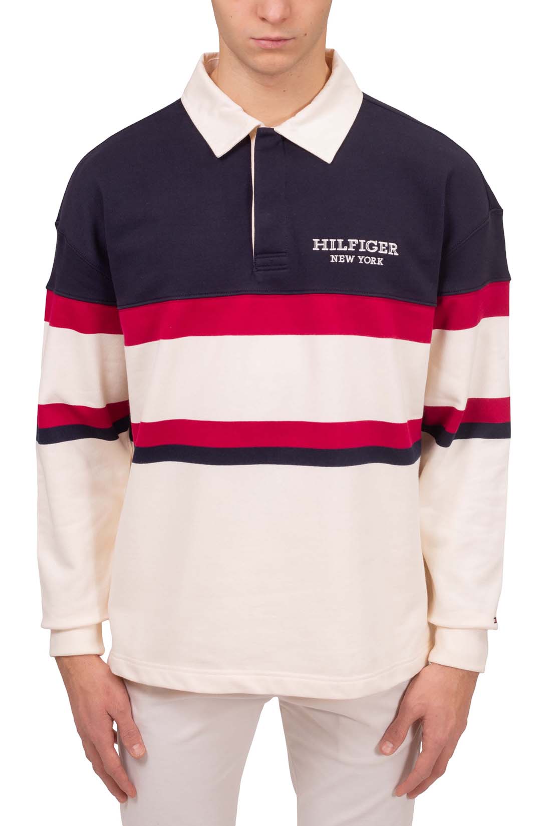TOMMY HILFIGER - Men's relaxed sweatshirt with polo shirt design-1