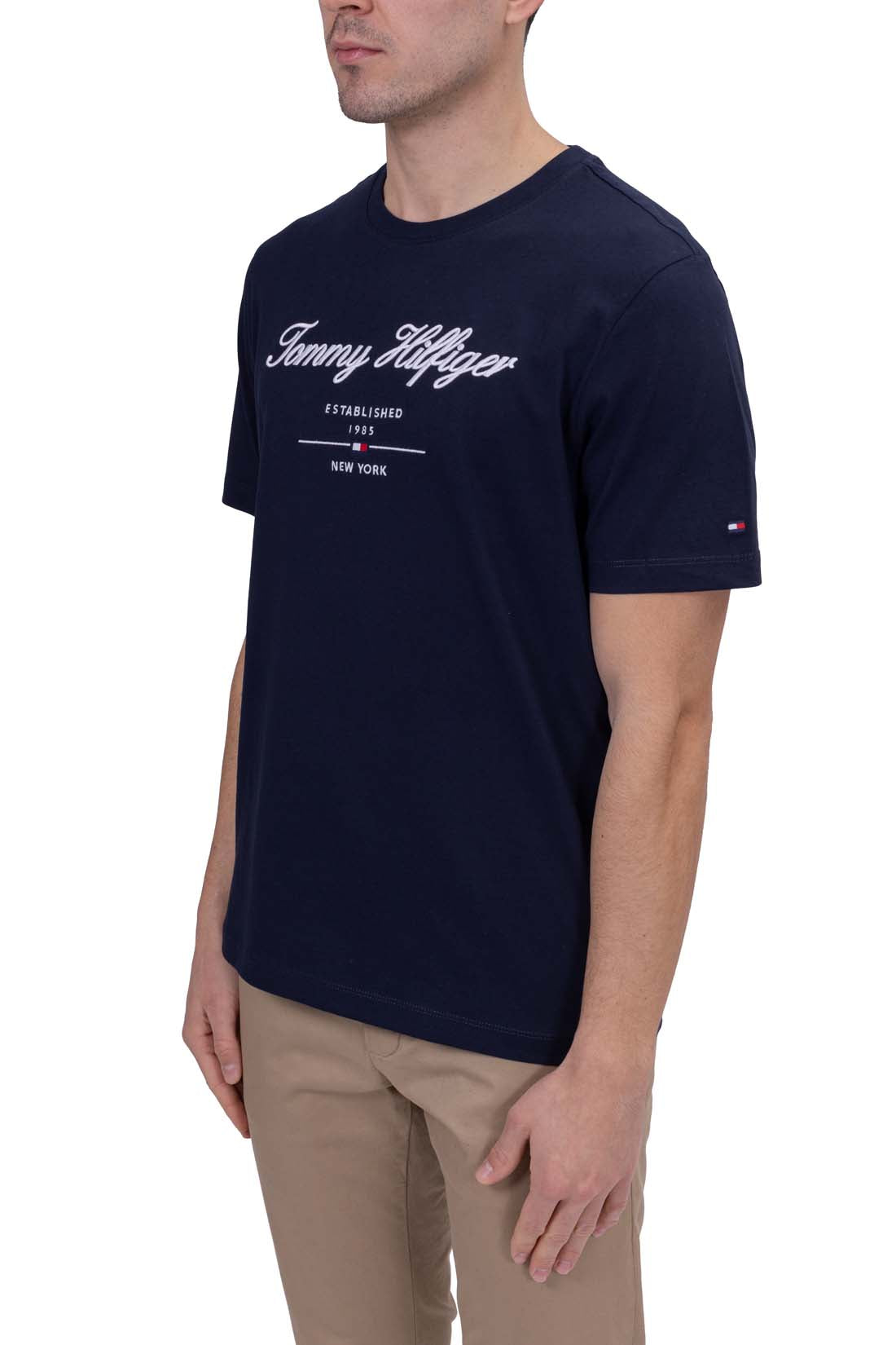 TOMMY HILFIGER - Men's regular T-shirt with embroidered logo  - Size XXL-9