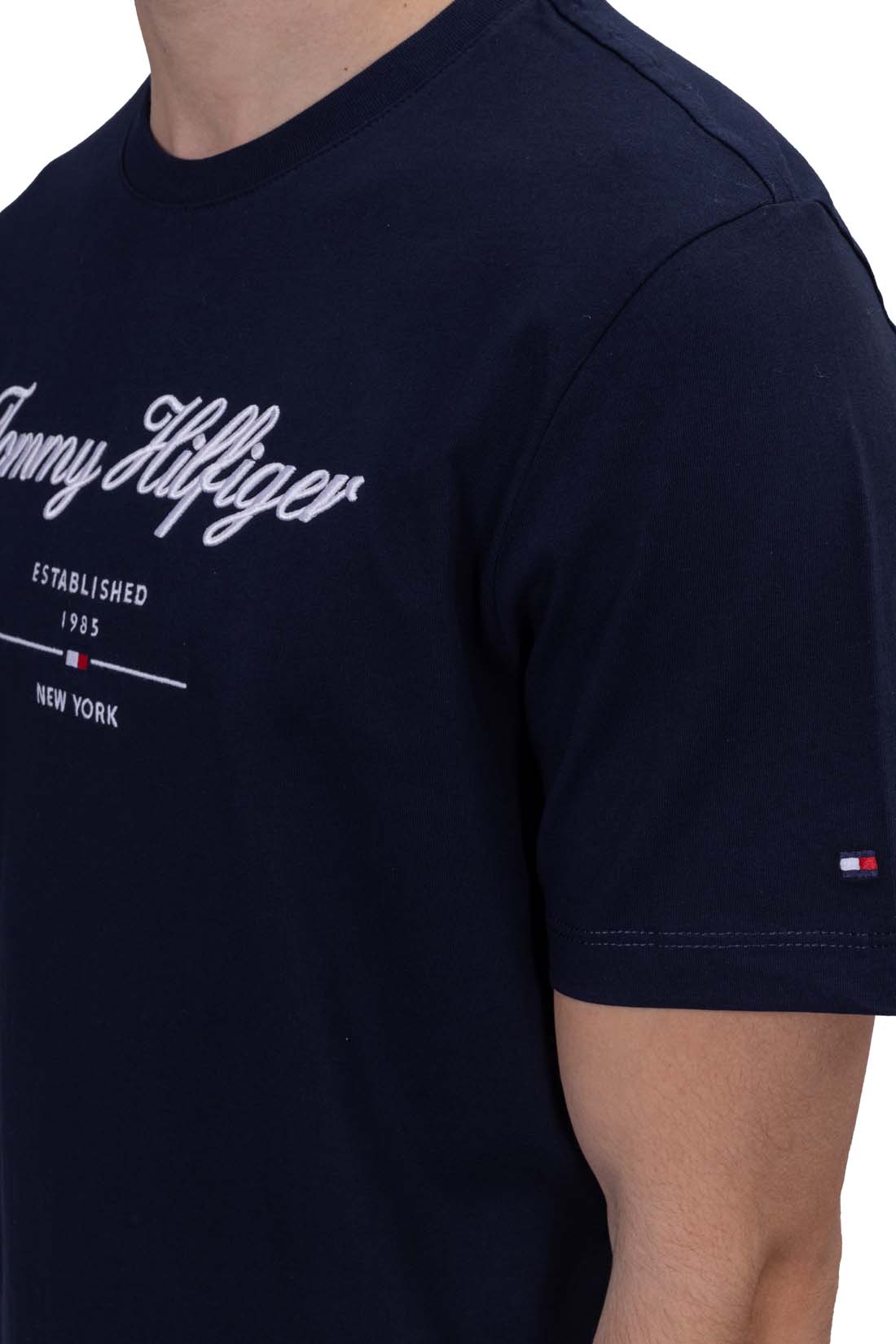 TOMMY HILFIGER - Men's regular T-shirt with embroidered logo  - Size XXL-8