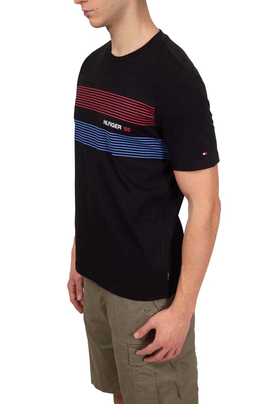 TOMMY HILFIGER - Men's T-shirt with flag logo  - Size S-3