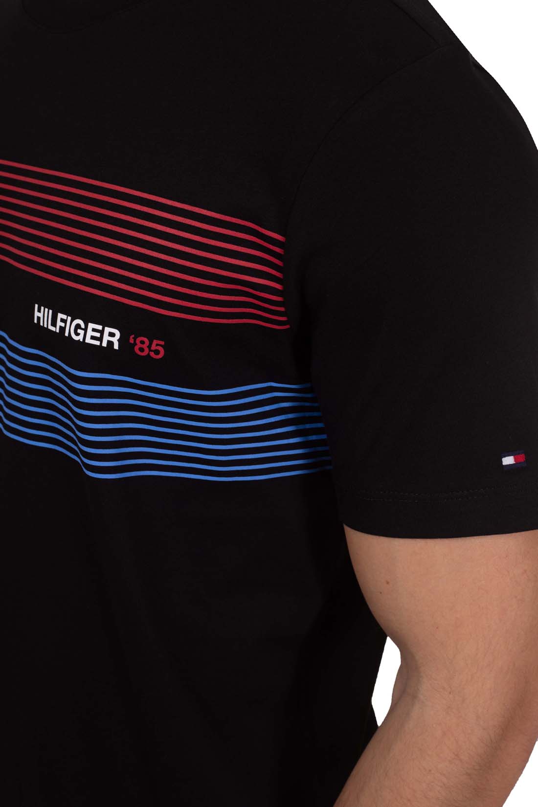 TOMMY HILFIGER - Men's T-shirt with flag logo  - Size S-0
