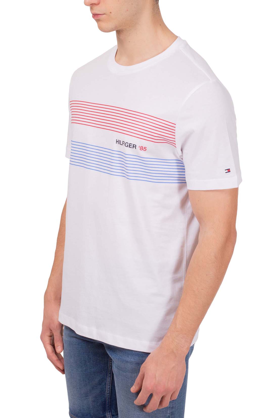 TOMMY HILFIGER - Men's T-shirt with flag logo  - Size S-7