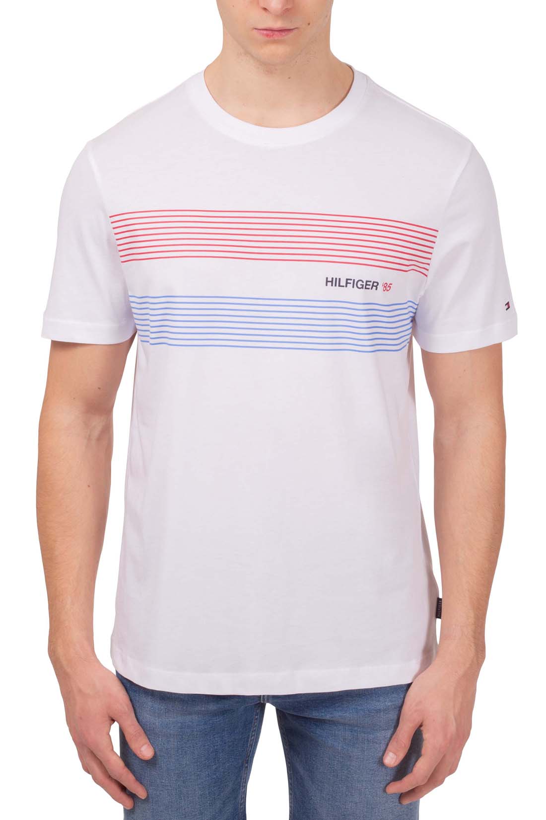 TOMMY HILFIGER - Men's T-shirt with flag logo  - Size S-5