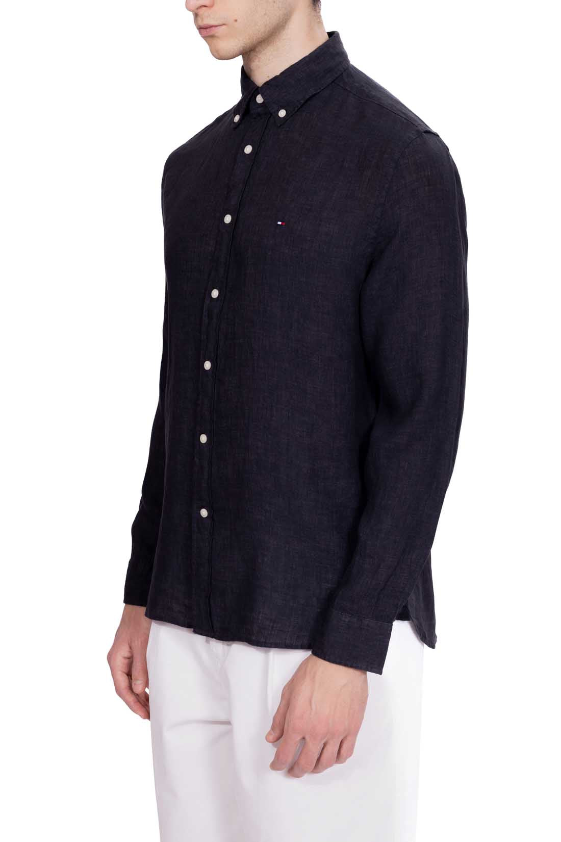 TOMMY HILFIGER - Men's regular linen shirt  - Size XXL-1