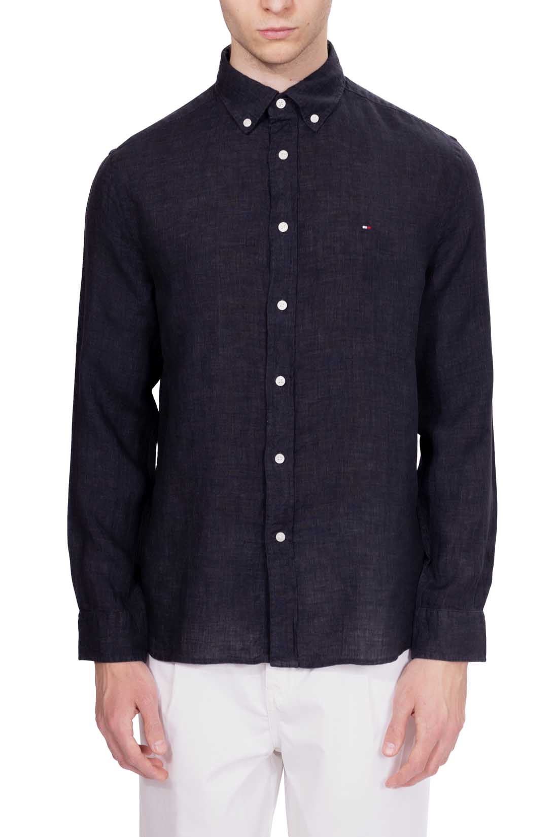 TOMMY HILFIGER - Men's regular linen shirt  - Size XXL-19