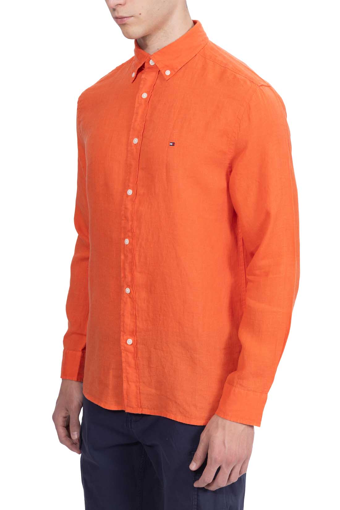 TOMMY HILFIGER - Men's regular linen shirt  - Size XXL-25
