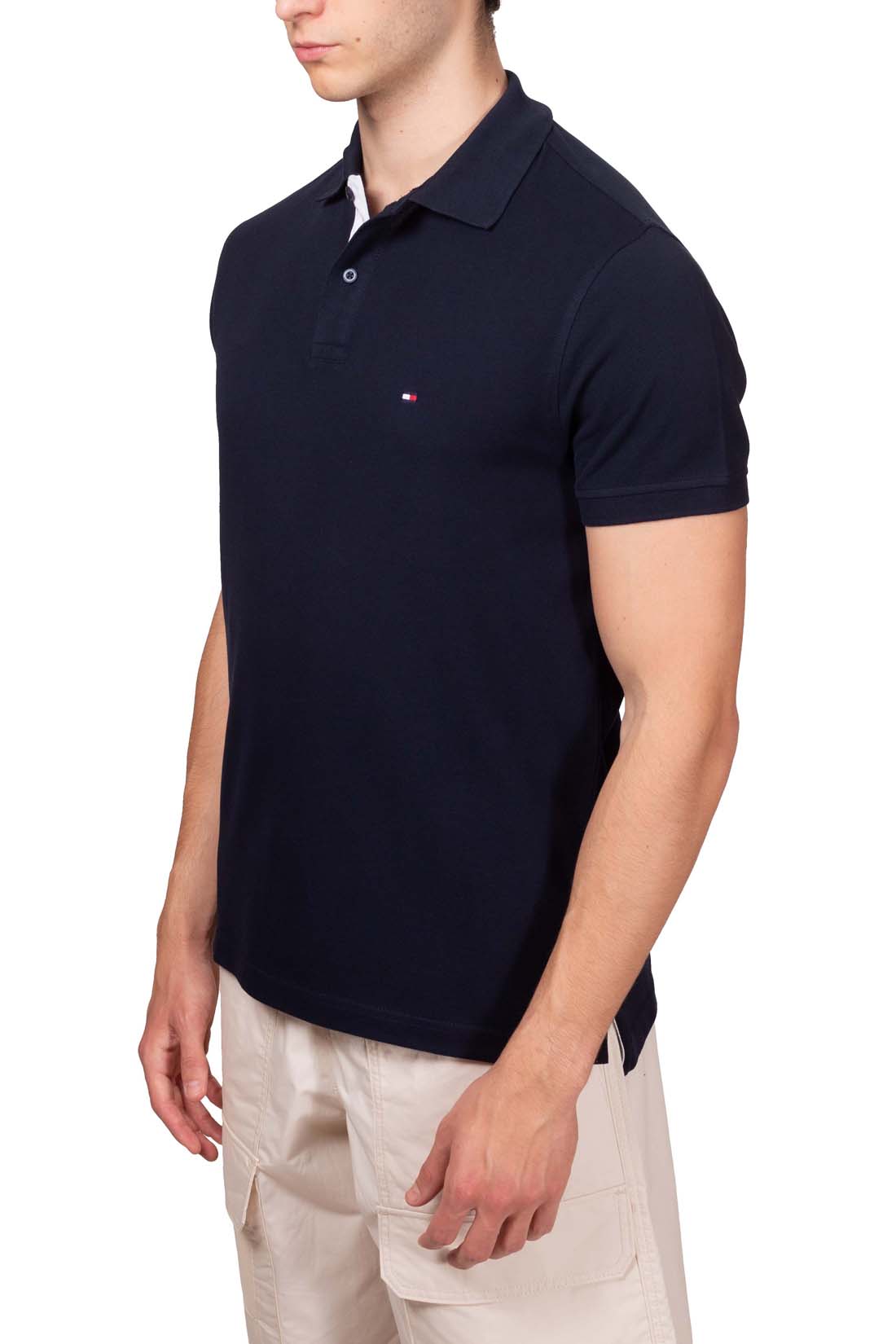 TOMMY HILFIGER - Men's polo shirt with logo placket  - Size L-27