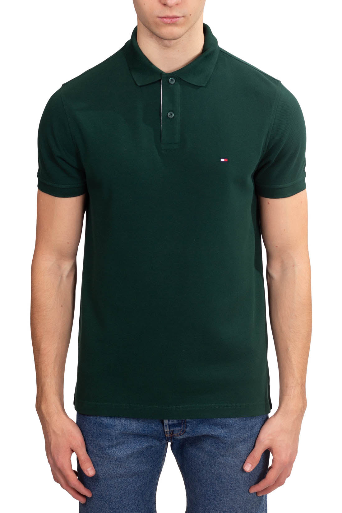 TOMMY HILFIGER - Men's polo shirt with logo placket  - Size L-1