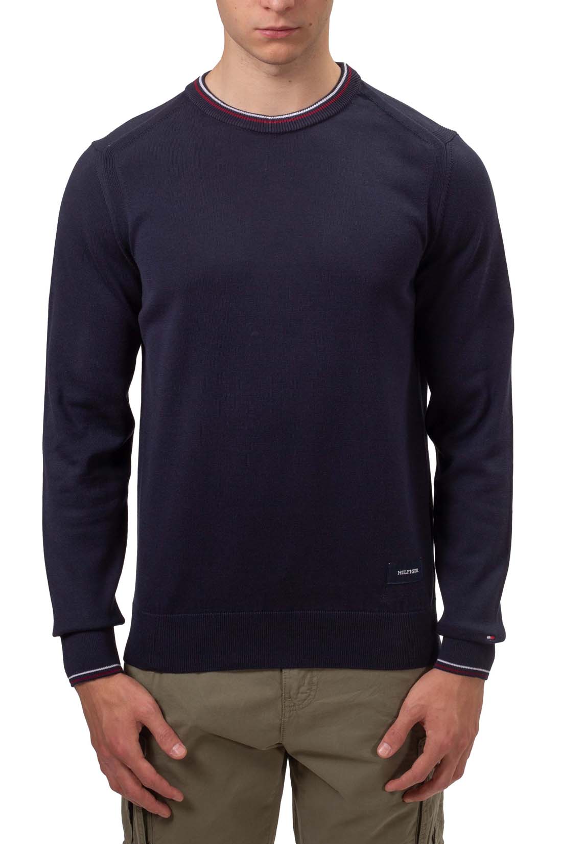 TOMMY HILFIGER - Men's pullover with signature piping-1