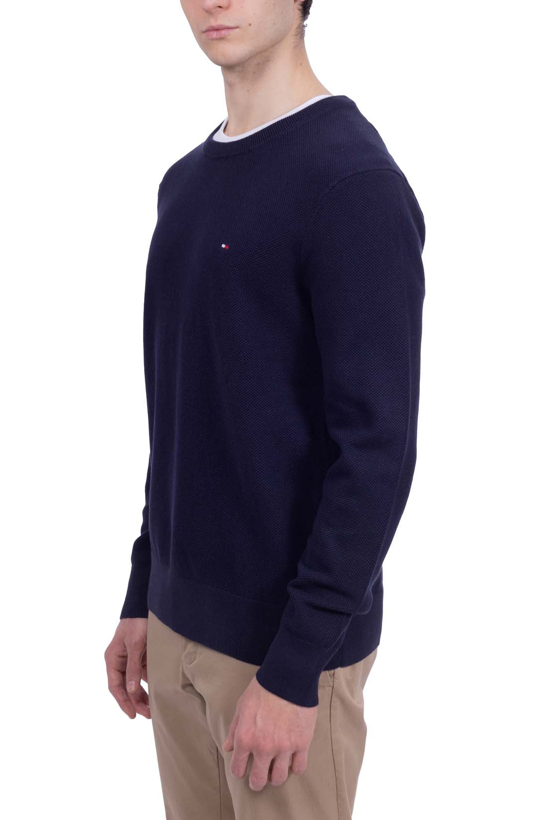 TOMMY HILFIGER - Men's pure cotton sweater with logo