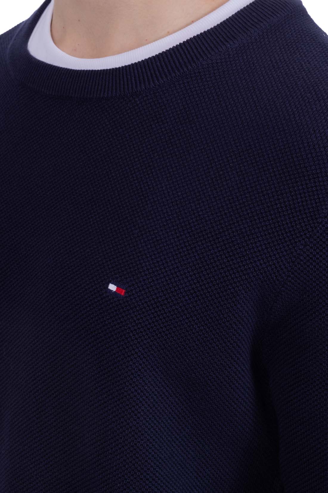 TOMMY HILFIGER - Men's pure cotton sweater with logo