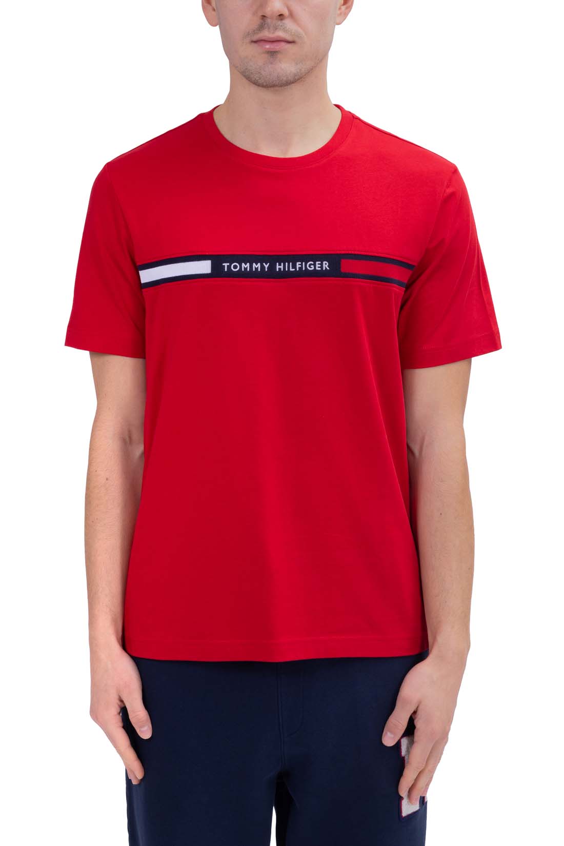 TOMMY HILFIGER - Men's T-shirt with stretch knit logo insert  - Size XXL-11