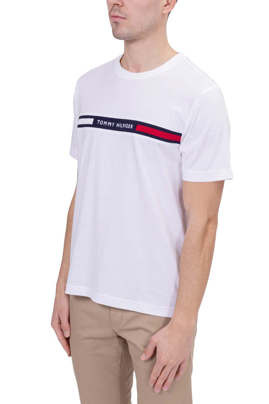 TOMMY HILFIGER - Men's T-shirt with stretch knit logo insert  - Size XXL-20