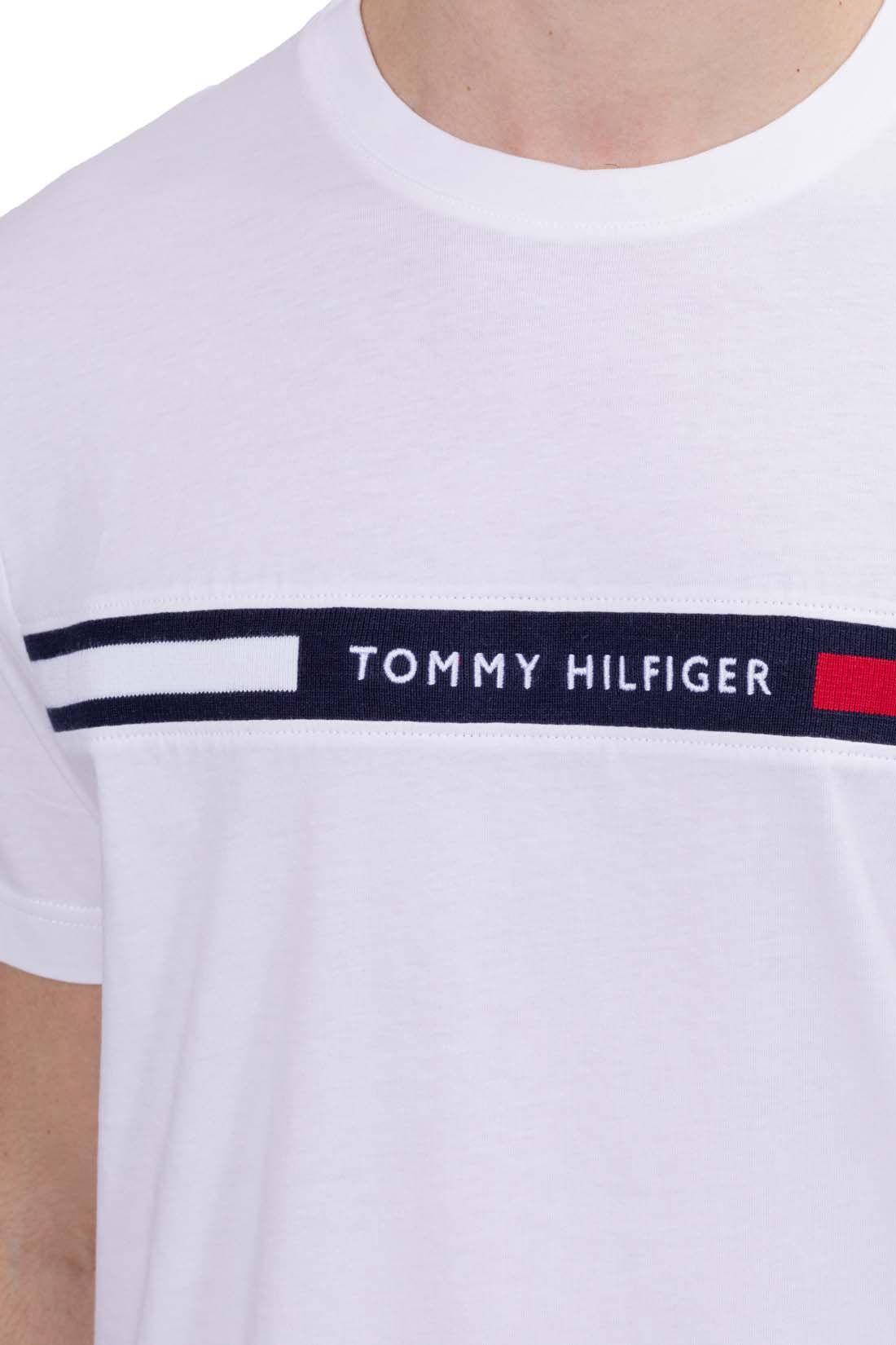 TOMMY HILFIGER - Men's T-shirt with stretch knit logo insert  - Size XXL-19
