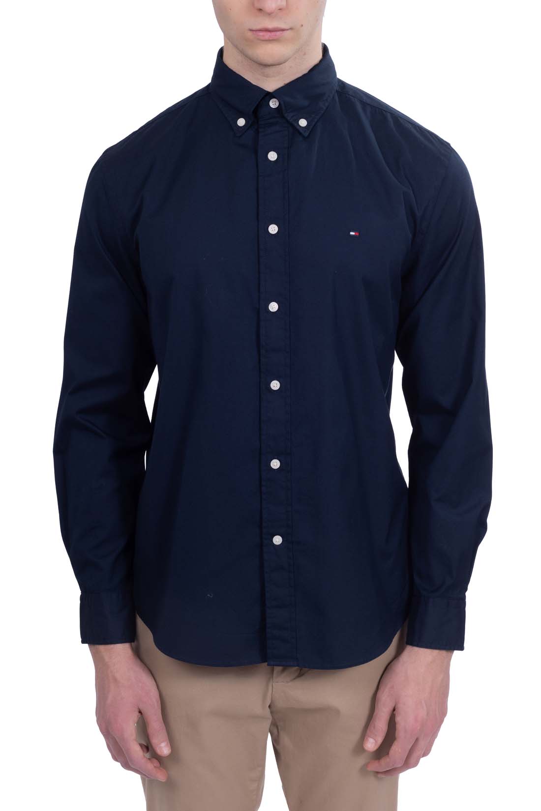 TOMMY HILFIGER - Men's regular poplin shirt  - Size XXL