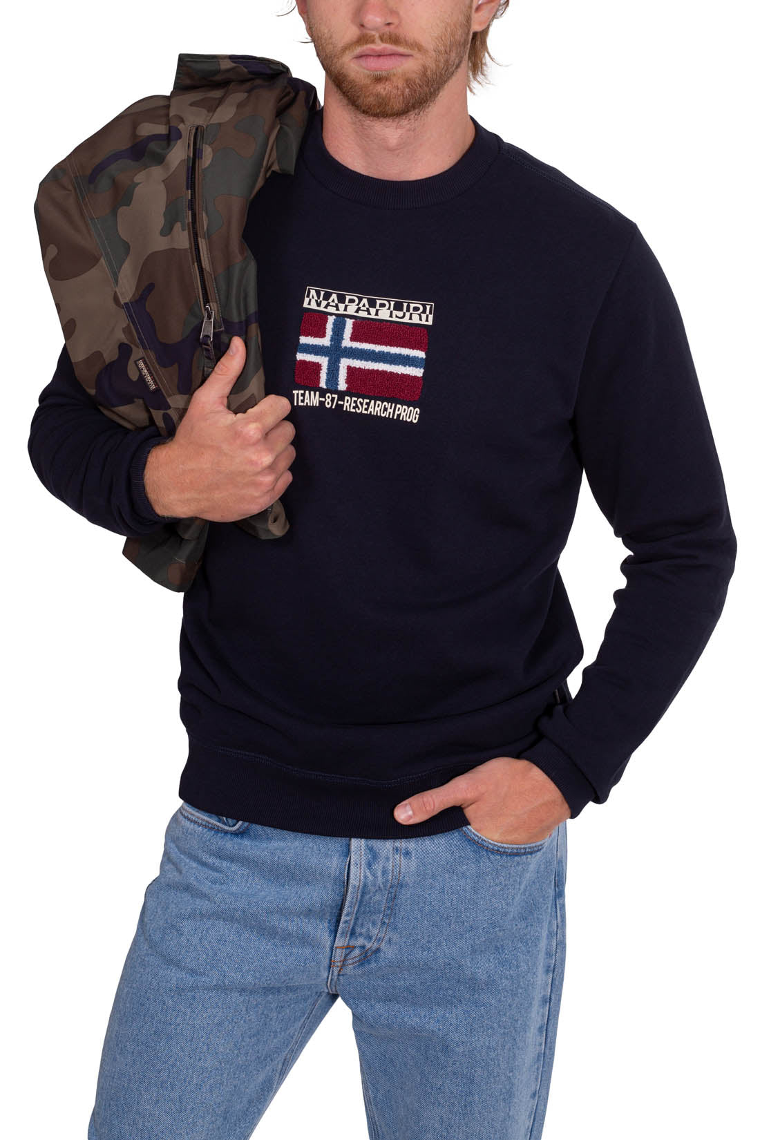NAPAPIJRI - Men's crewneck signature sweatshirt  - Size XL-11