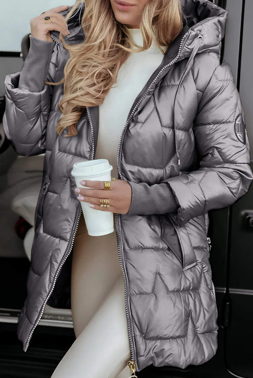 Hooded cotton jacket with three zippers-8