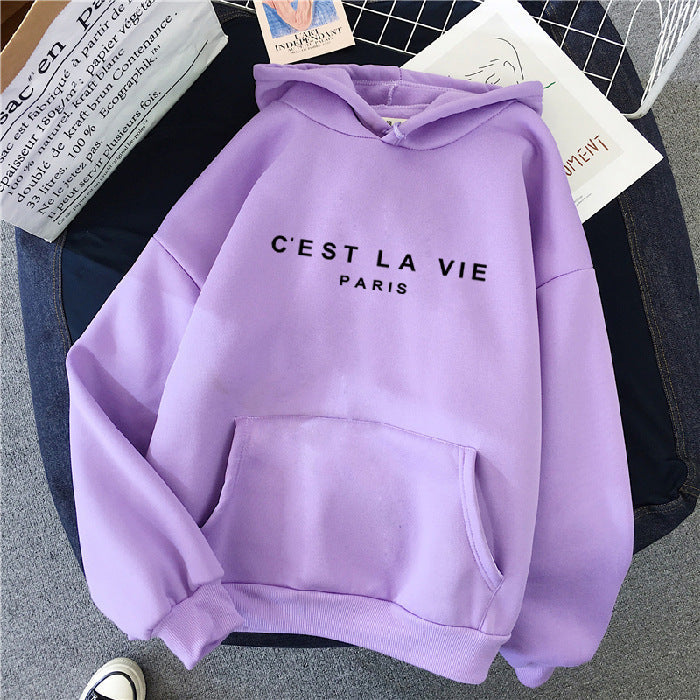 letter print new hooded sweater women's spring long-sleeved lazy style loose hooded top-17