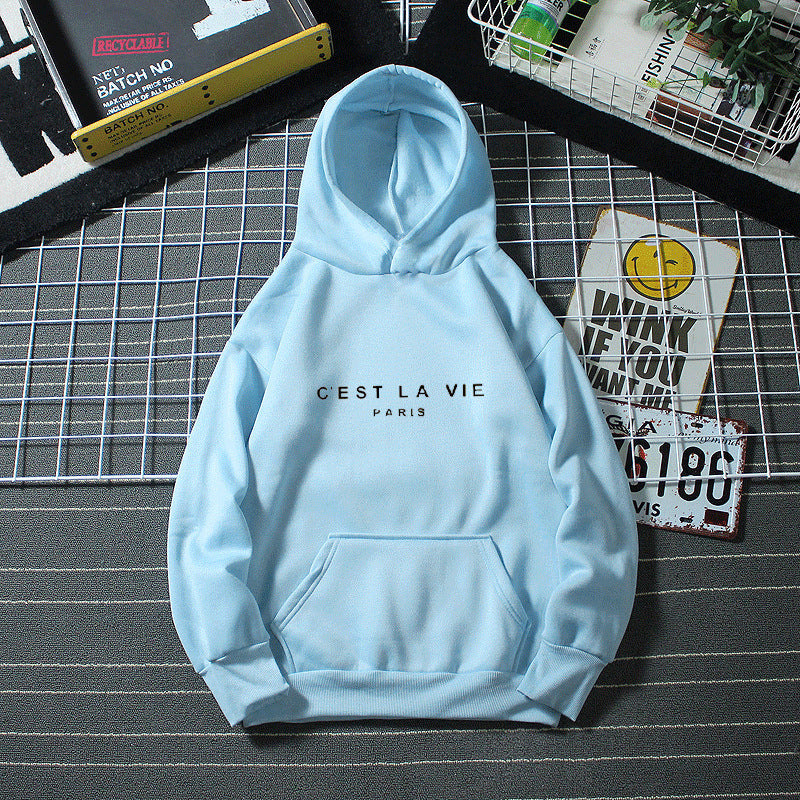 letter print new hooded sweater women's spring long-sleeved lazy style loose hooded top-16