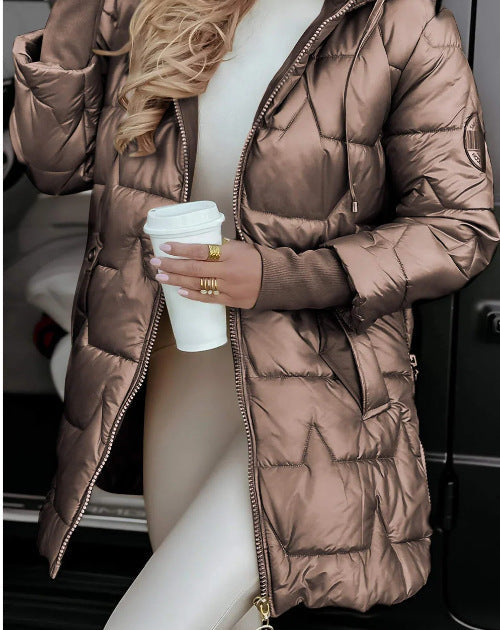Hooded cotton jacket with three zippers-6