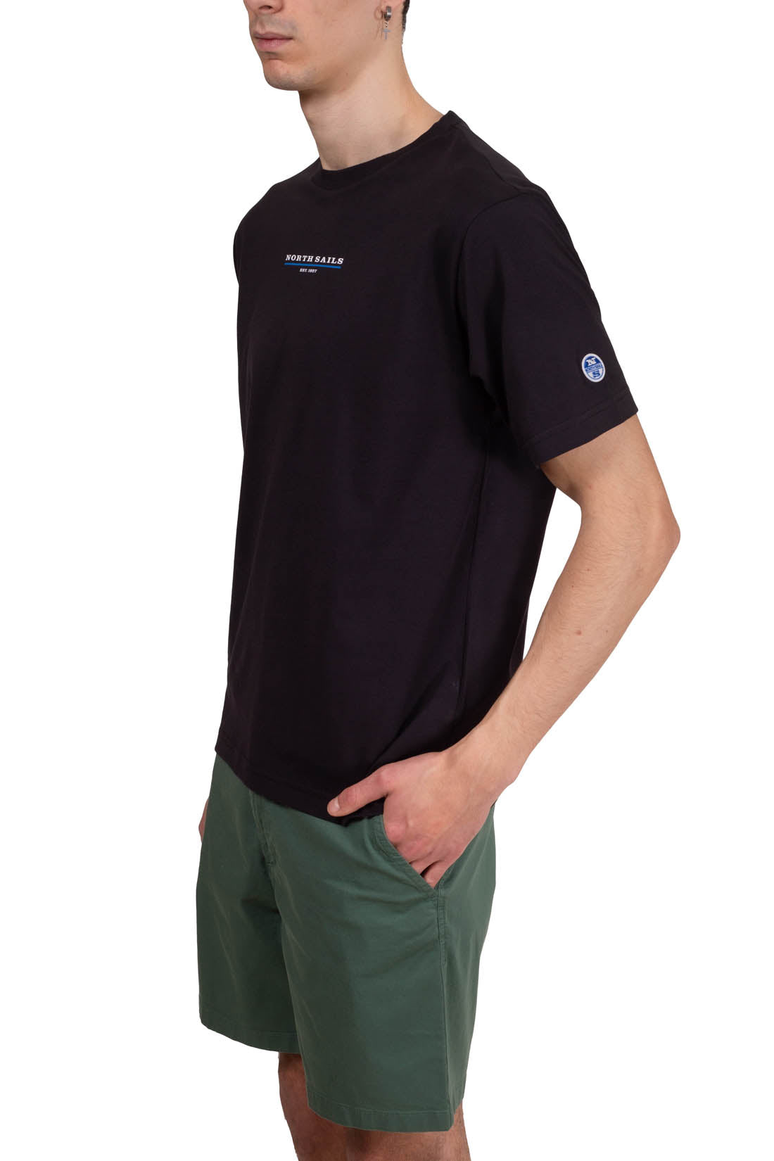 NORTH SAILS - Men's T-shirt with linear logo  - Size 3XL-3