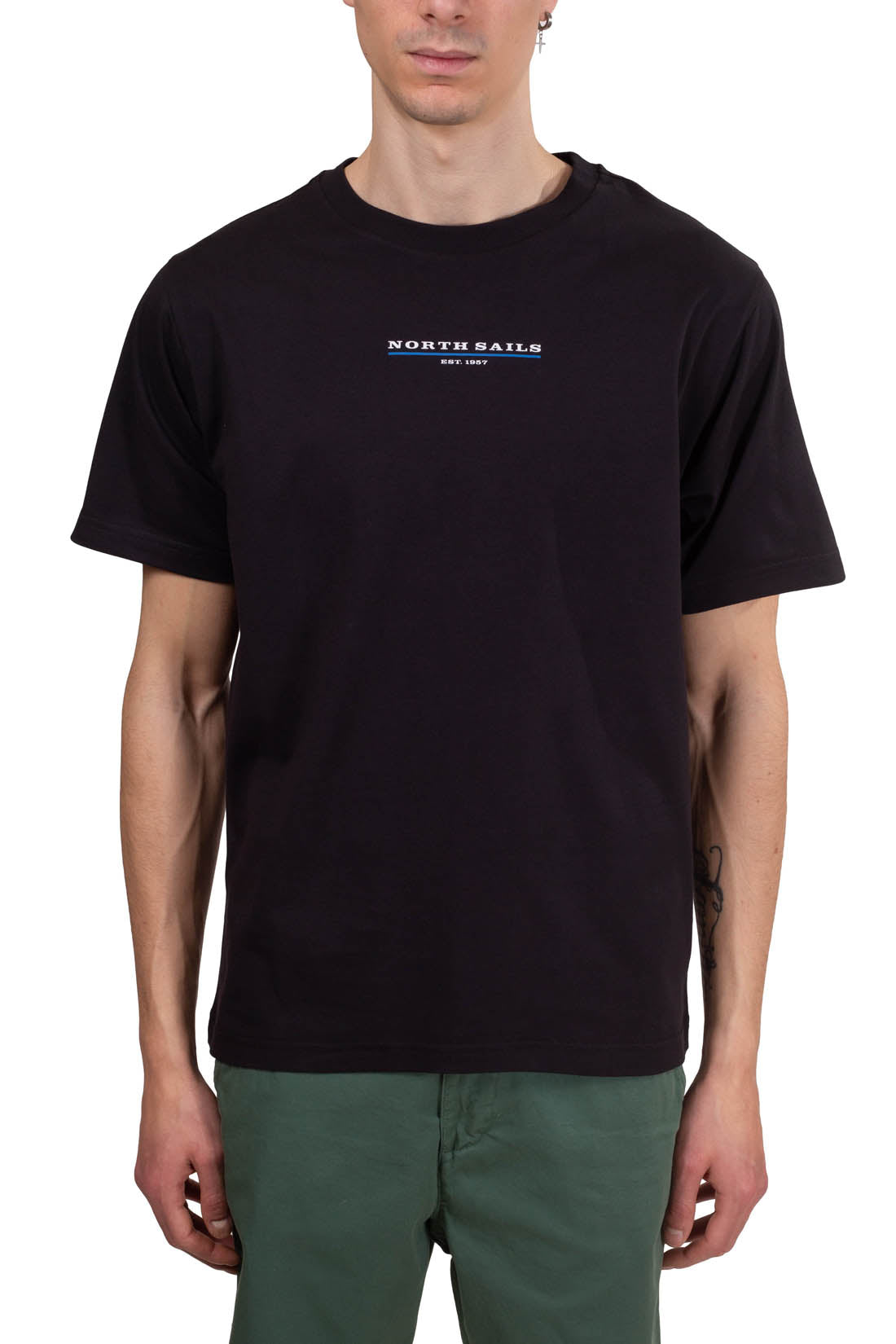 NORTH SAILS - Men's T-shirt with linear logo  - Size 3XL-9