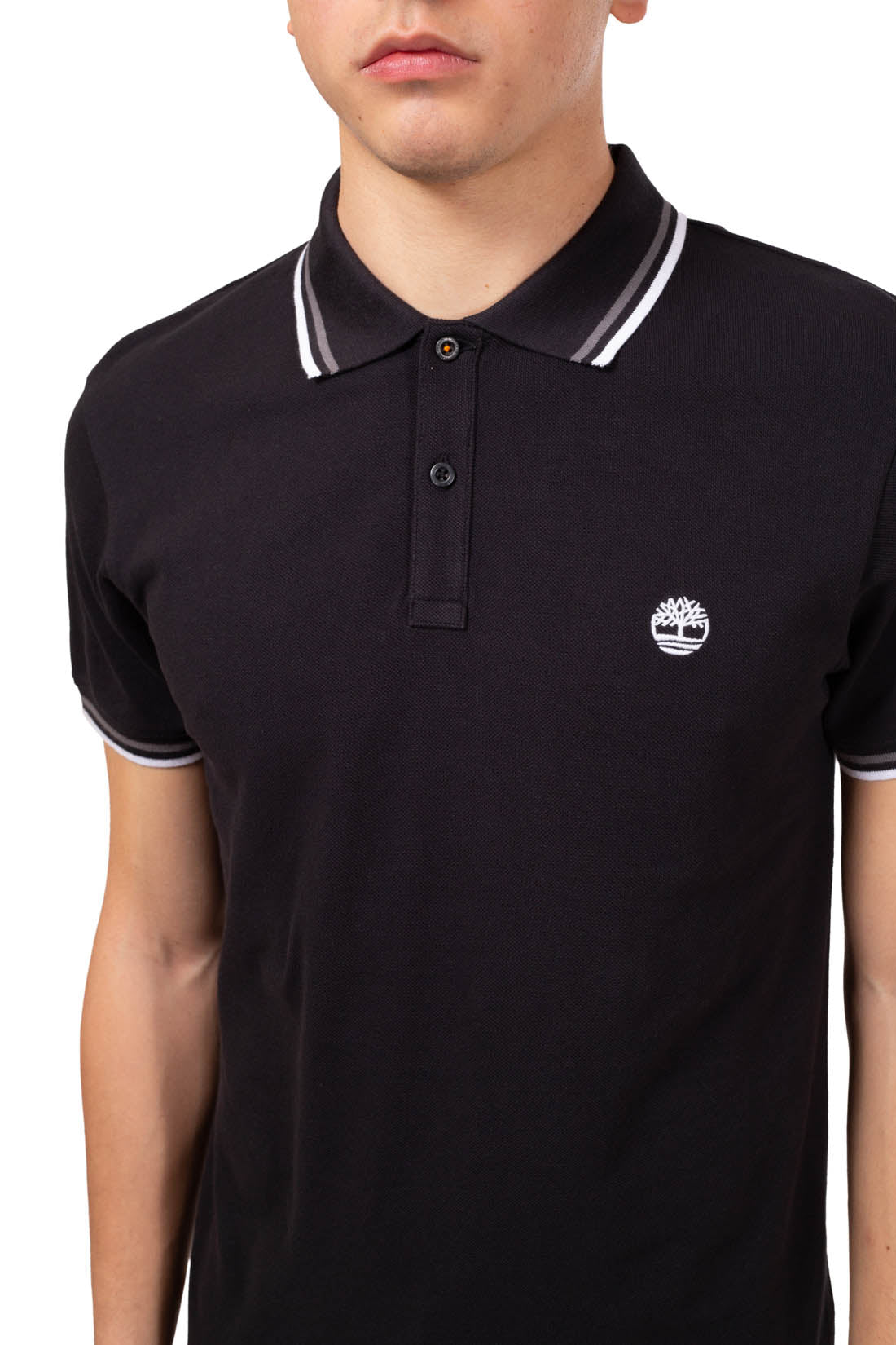 TIMBERLAND - Men's slim polo shirt with contrasting piping  - Size XXL-17