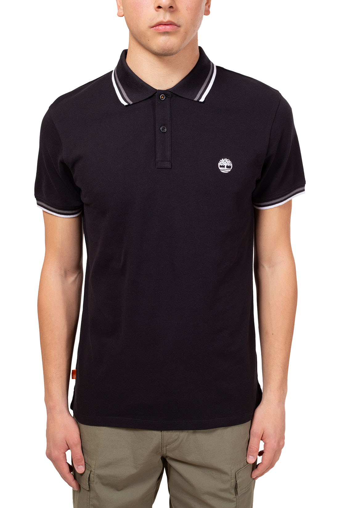TIMBERLAND - Men's slim polo shirt with contrasting piping  - Size XXL-15