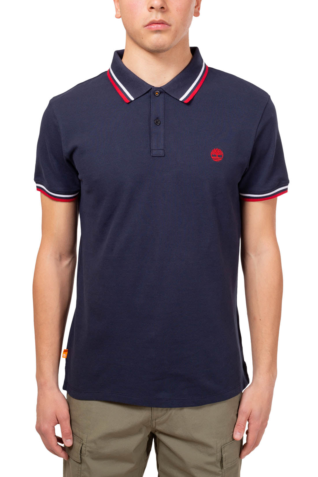 TIMBERLAND - Men's slim polo shirt with contrasting piping  - Size XXL-25