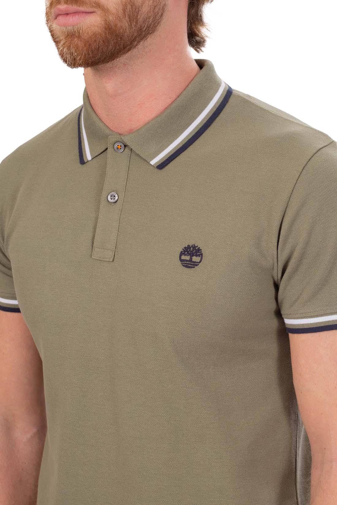 TIMBERLAND - Men's slim polo shirt with contrasting piping  - Size XXL-38